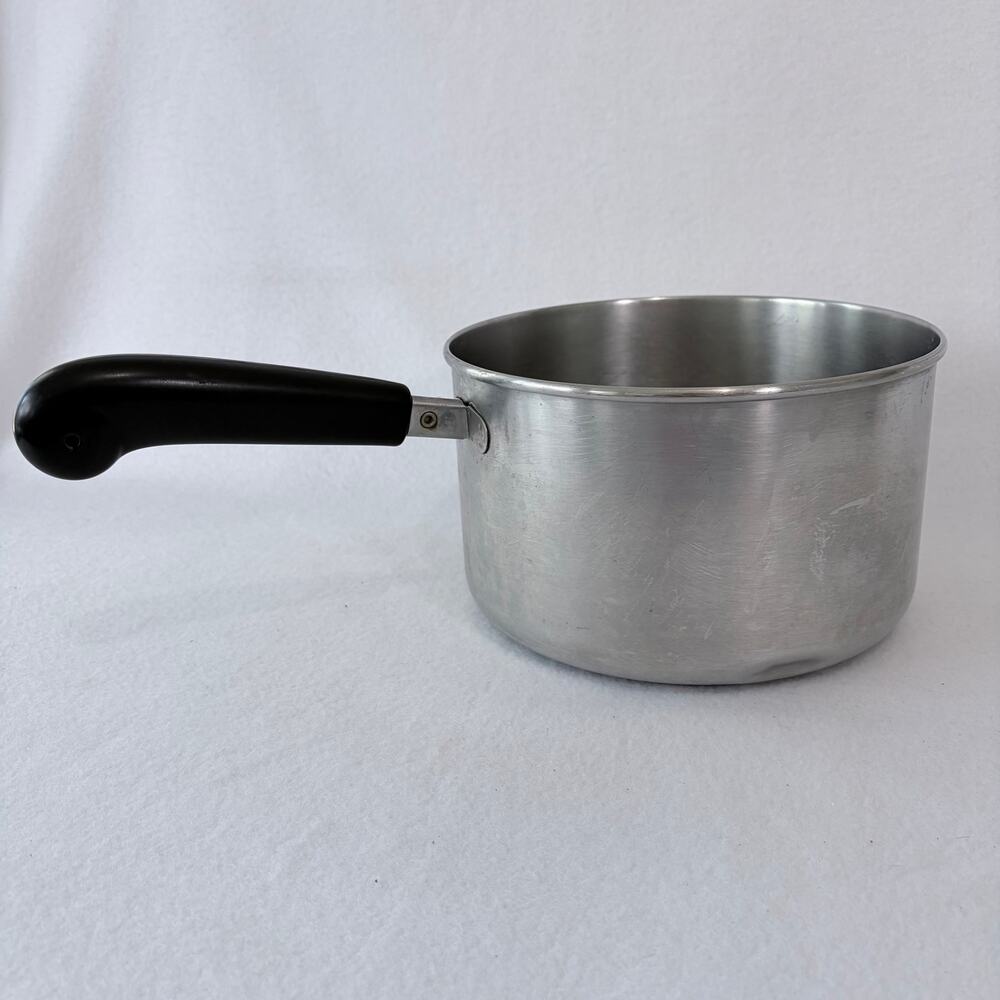 Vintage Revere Ware 4 Qt Sauce Pan Pot with Lid 1801 Clad Bottom USA Dented
